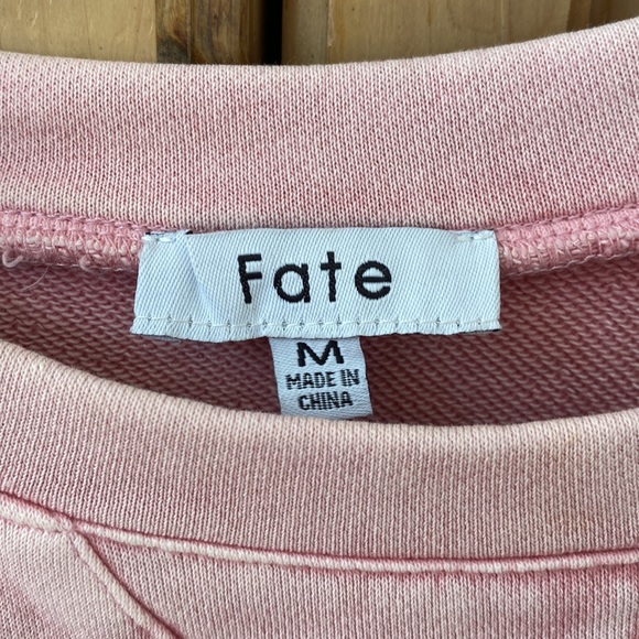 NWOT Fate Puff Sleeve Pink French Terry Blouse - medium - Picture 3 of 6